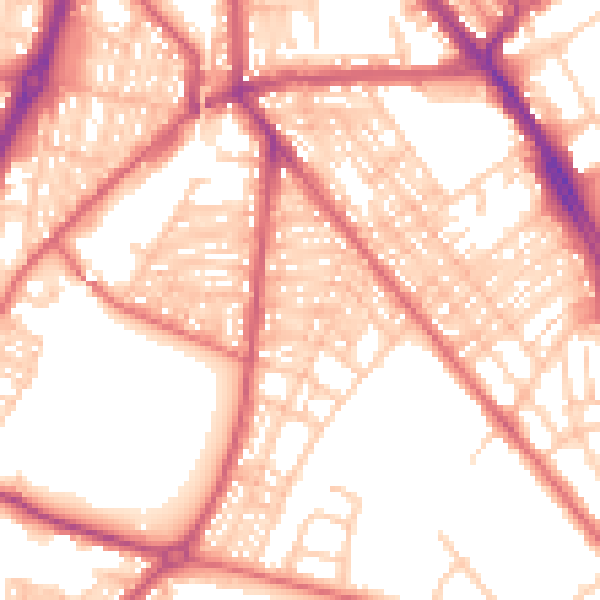 Daytime road noise heatmap for NE33 4BL