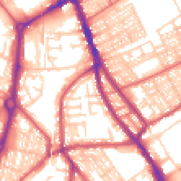 Daytime road noise heatmap for NE33 4HT
