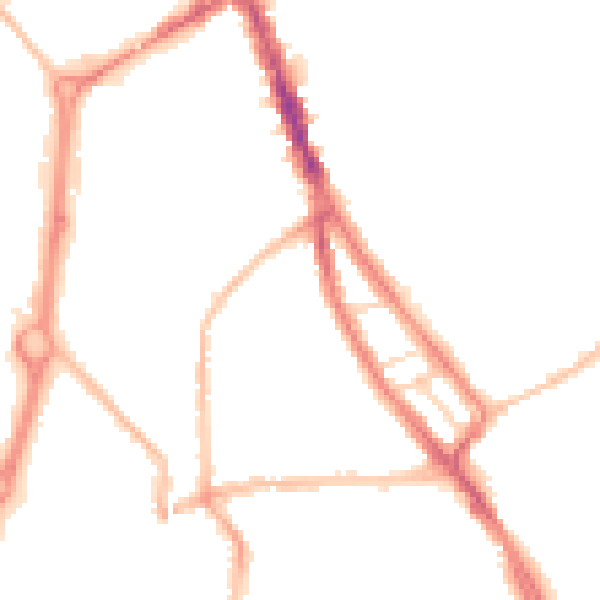Night-time road noise heatmap for NE33 4HT