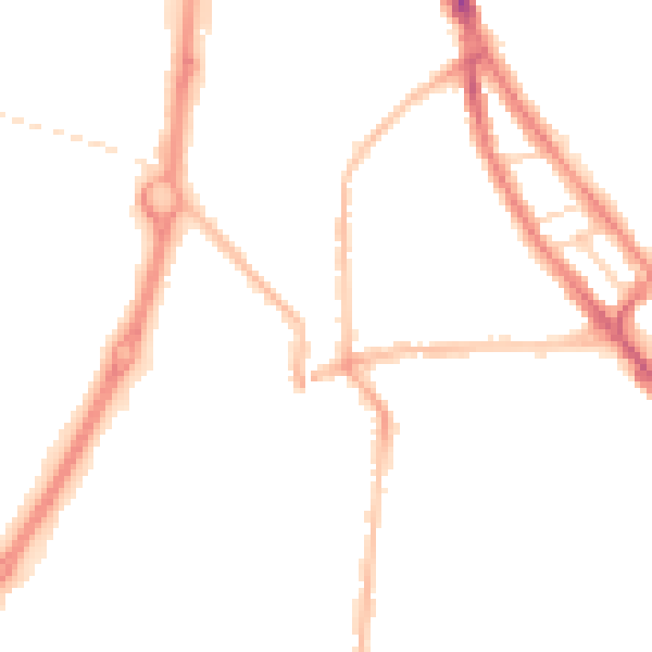 Night-time road noise heatmap for NE33 4JL