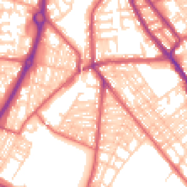 Daytime road noise heatmap for NE33 4JR