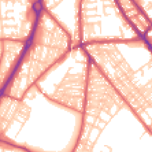Daytime road noise heatmap for NE33 4JT