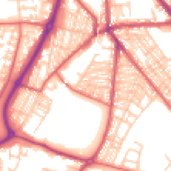 Daytime road noise heatmap for NE33 4LD