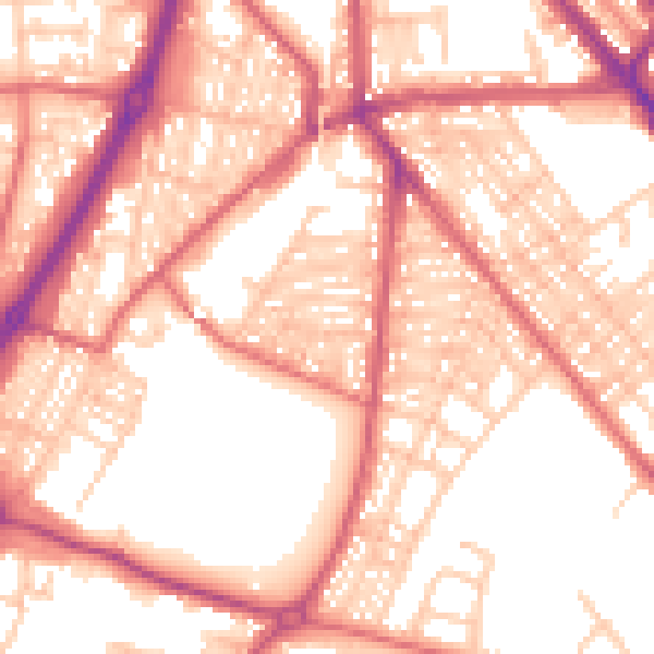Daytime road noise heatmap for NE33 4LE