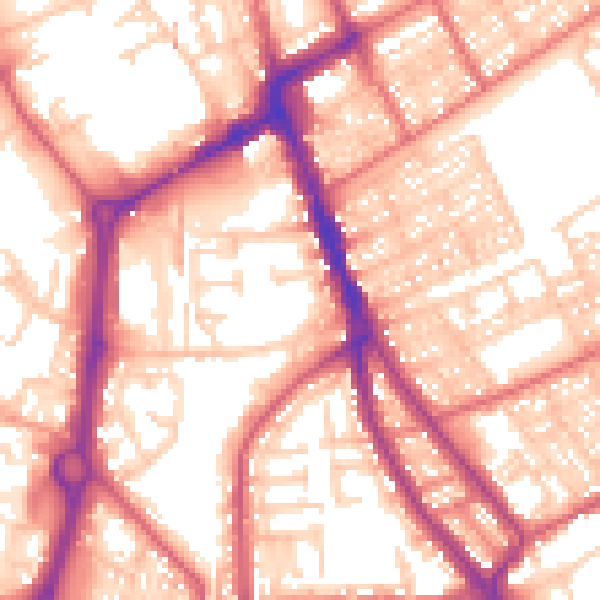 Daytime road noise heatmap for NE33 4LH
