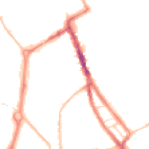 Night-time road noise heatmap for NE33 4LH