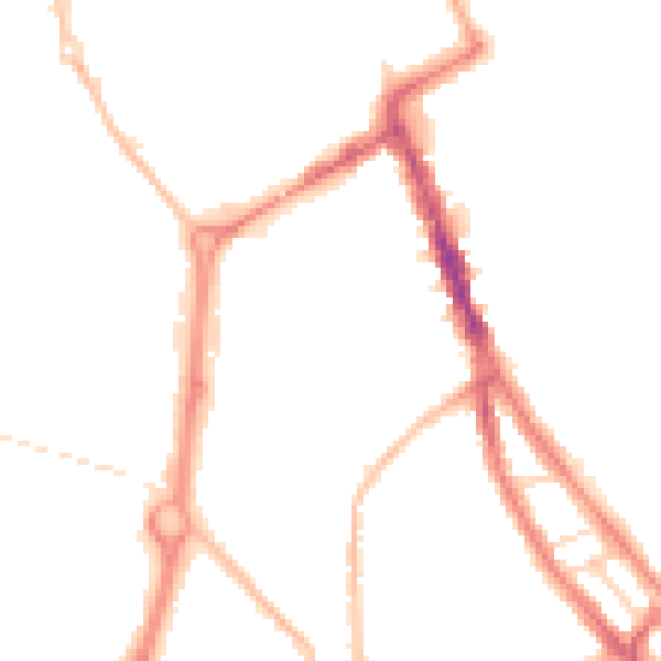 Night-time road noise heatmap for NE33 4LQ