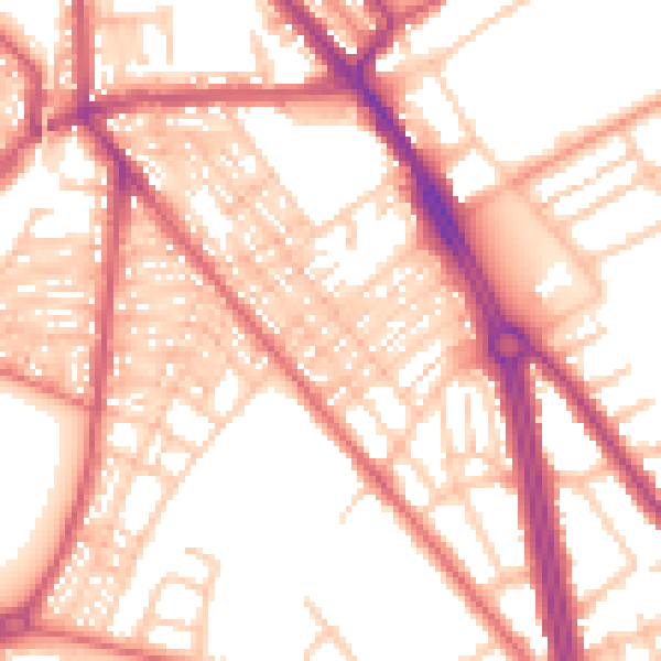 Daytime road noise heatmap for NE33 4TG