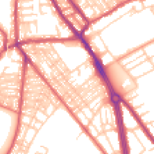 Daytime road noise heatmap for NE33 4UP