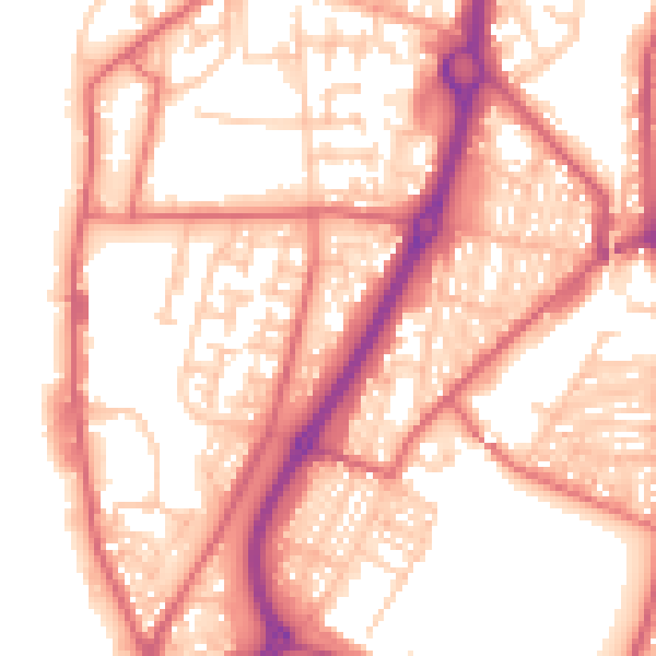 Daytime road noise heatmap for NE33 5AH