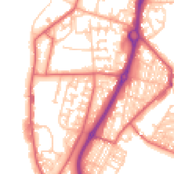 Daytime road noise heatmap for NE33 5DE