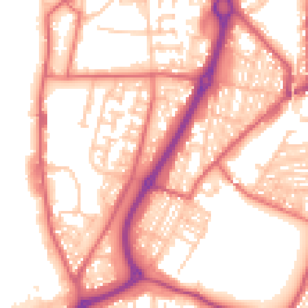 Daytime road noise heatmap for NE33 5DH