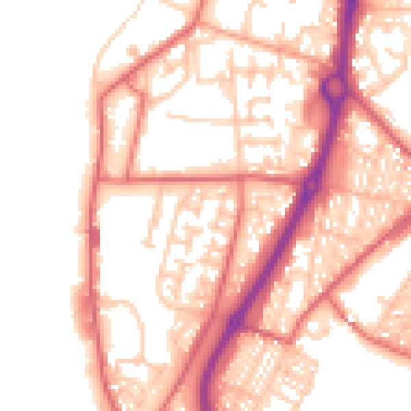 Daytime road noise heatmap for NE33 5DQ