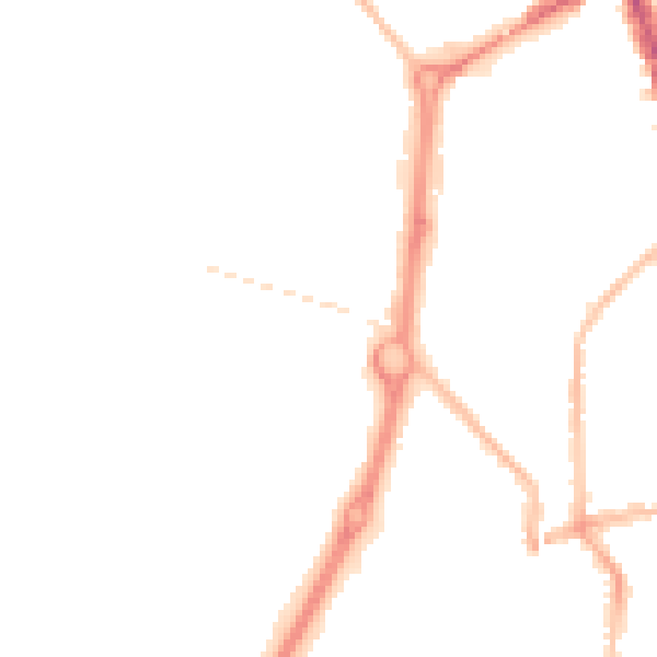 Night-time road noise heatmap for NE33 5DZ