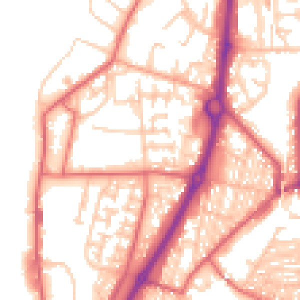 Daytime road noise heatmap for NE33 5EJ