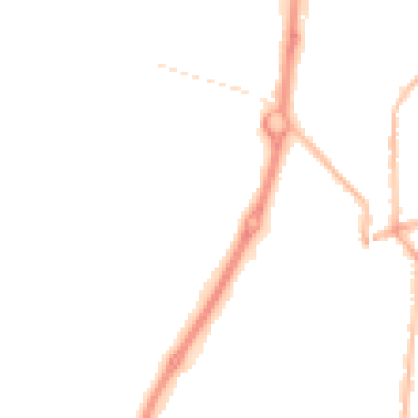 Night-time road noise heatmap for NE33 5EL