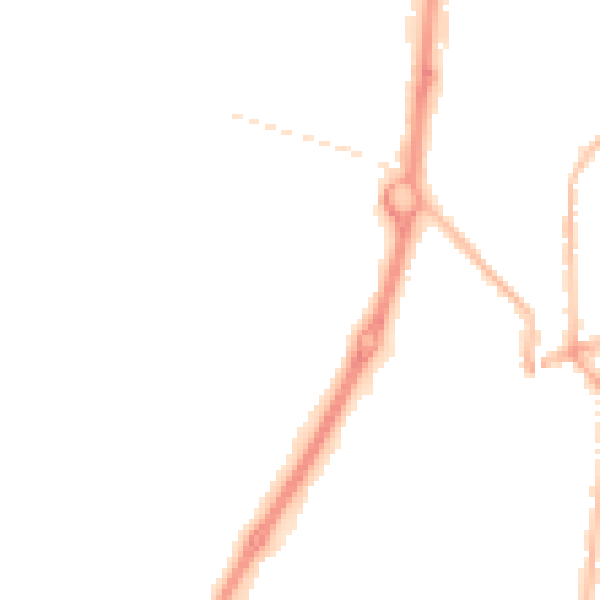 Night-time road noise heatmap for NE33 5EN