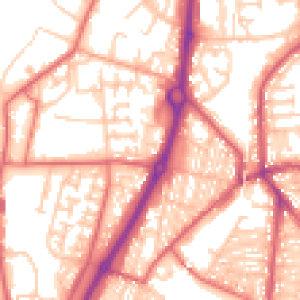 Daytime road noise heatmap for NE33 5ES