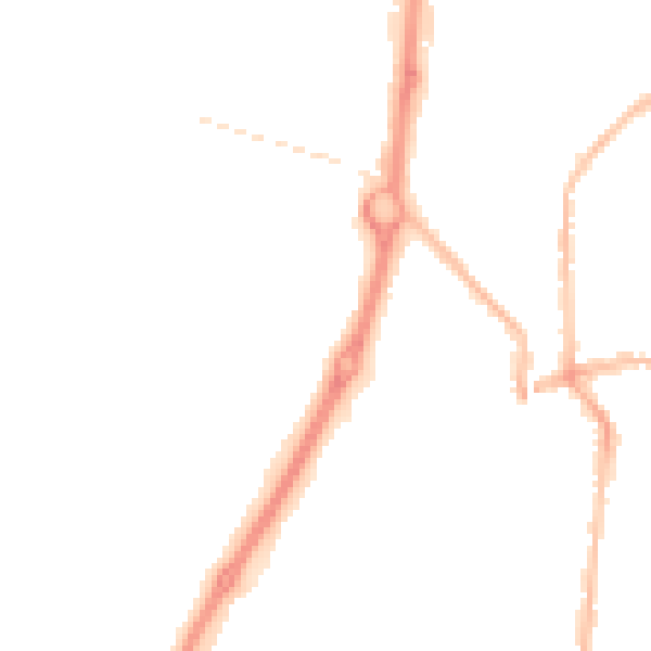Night-time road noise heatmap for NE33 5ES