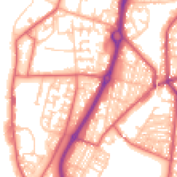 Daytime road noise heatmap for NE33 5HX