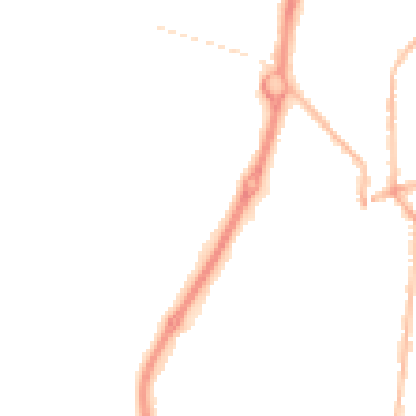 Night-time road noise heatmap for NE33 5HX