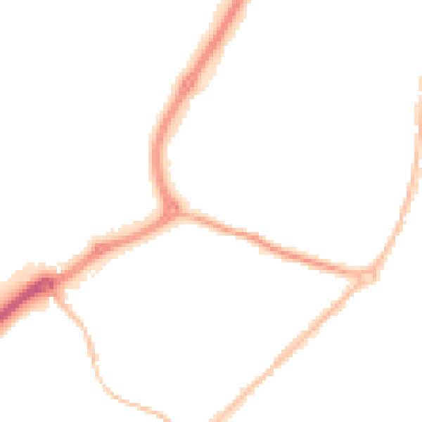 Night-time road noise heatmap for NE33 5JY
