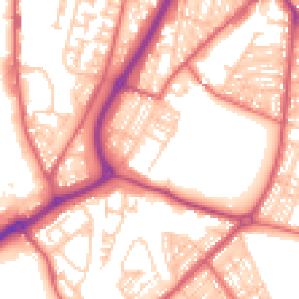 Daytime road noise heatmap for NE33 5LB