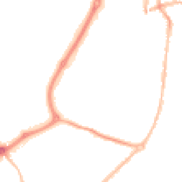 Night-time road noise heatmap for NE33 5LE