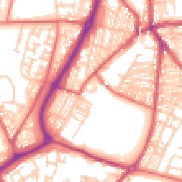 Daytime road noise heatmap for NE33 5LT
