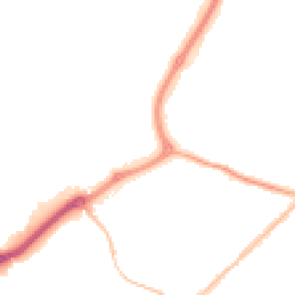Night-time road noise heatmap for NE33 5LU