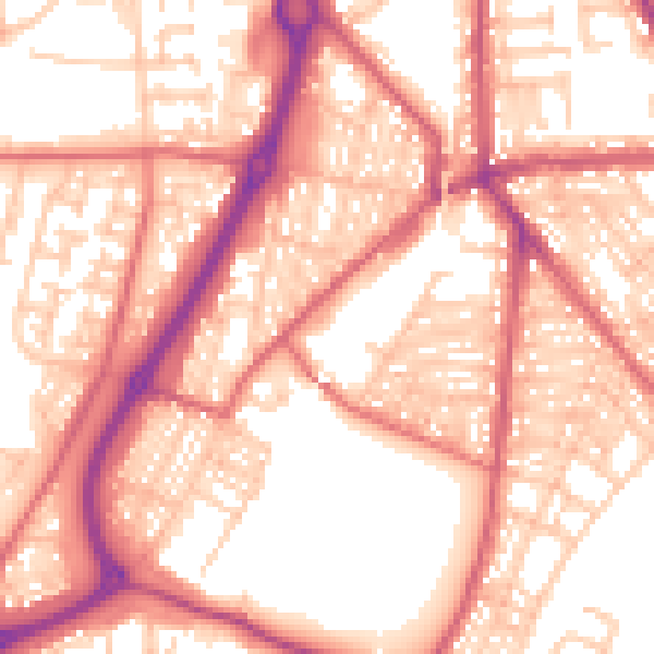 Daytime road noise heatmap for NE33 5QA