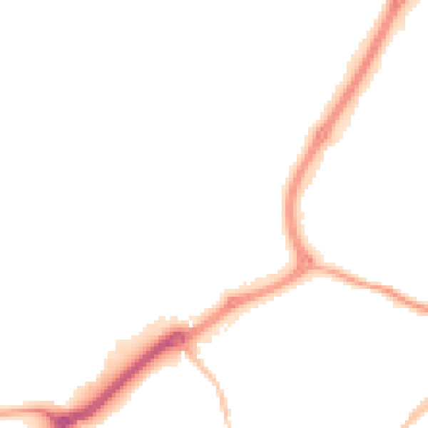 Night-time road noise heatmap for NE33 5SU