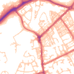 Daytime road noise heatmap for NE34 0AJ
