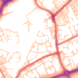 Daytime road noise heatmap for NE34 0BP