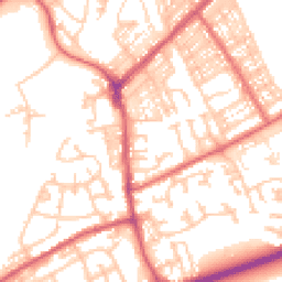 Daytime road noise heatmap for NE34 0DD