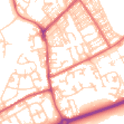 Daytime road noise heatmap for NE34 0DE