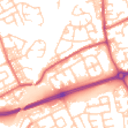 Daytime road noise heatmap for NE34 0DH