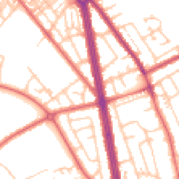 Daytime road noise heatmap for NE34 0DL