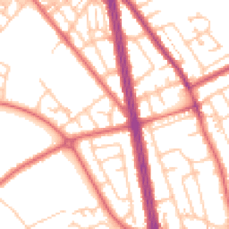 Daytime road noise heatmap for NE34 0DN