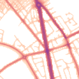 Daytime road noise heatmap for NE34 0DR