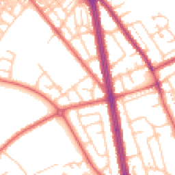 Daytime road noise heatmap for NE34 0DW