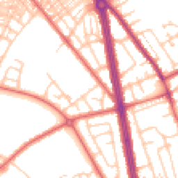 Daytime road noise heatmap for NE34 0DY