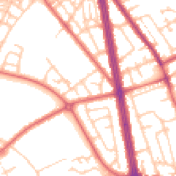 Daytime road noise heatmap for NE34 0DZ