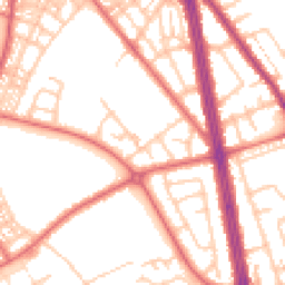 Daytime road noise heatmap for NE34 0EA