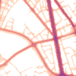 Daytime road noise heatmap for NE34 0EB