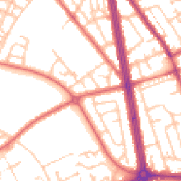 Daytime road noise heatmap for NE34 0EE
