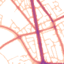 Daytime road noise heatmap for NE34 0EF
