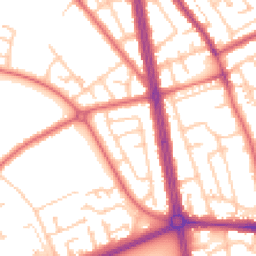 Daytime road noise heatmap for NE34 0EH