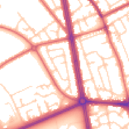 Daytime road noise heatmap for NE34 0EL