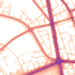 Daytime road noise heatmap for NE34 0EN
